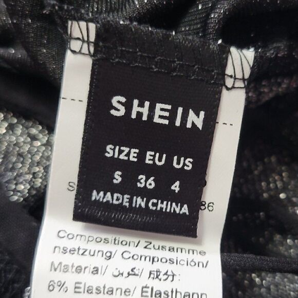 Shein Women's Small Black Glitter Gypsy Sexy Rave High Rise Flare Pants - Picture 6 of 8